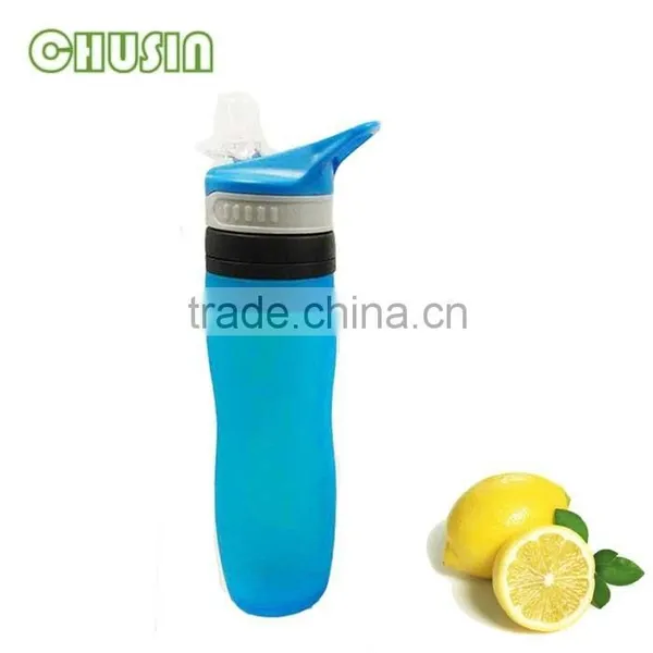 FDA Standard BPA Free 20oz Collapsiable Silicone Sports Water Bottle