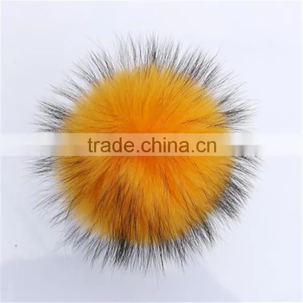 2016/2017 Fluffy 13cm Colorful Raccoon Fur Pom Poms for Beanie Hats/with Keychain photo-2