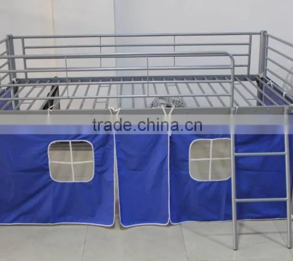 Childrens Novelty Metal Mid Sleeper Bed Bunk Bed With Curtain for Girls photo-5