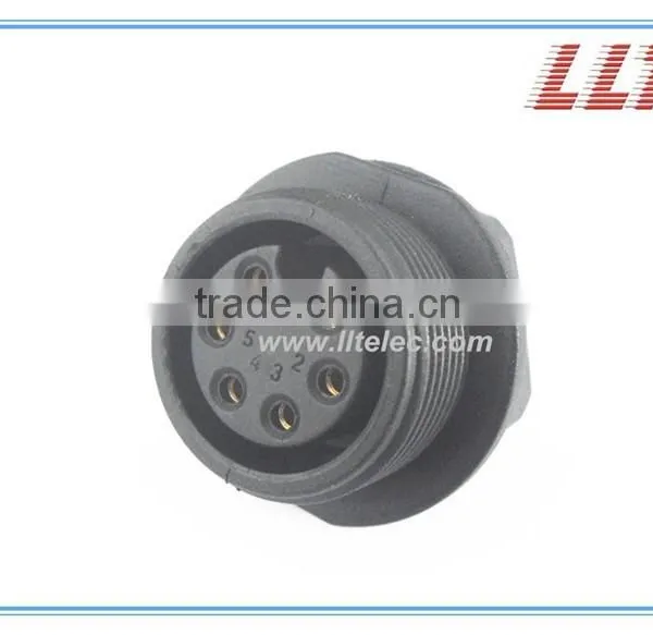 6 Poles 20A Female Panel Mount Socket With Male Cable Connector photo-4