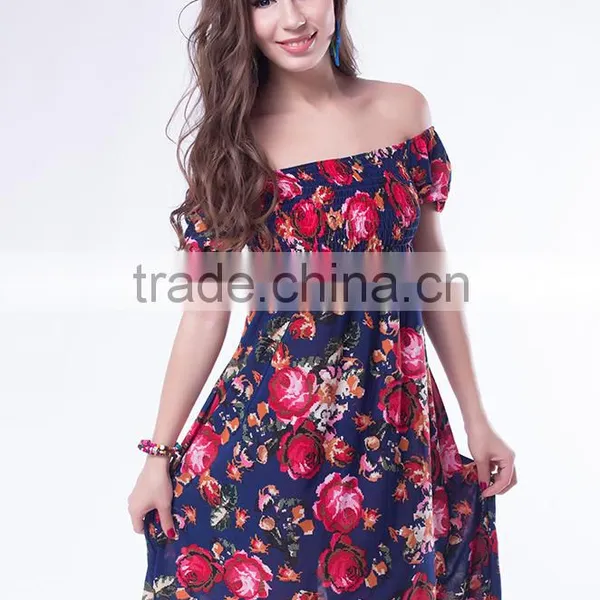 Vintage Type Fashion Design Full Size Mature Ladies Rose Flower Fancy Dress photo-3