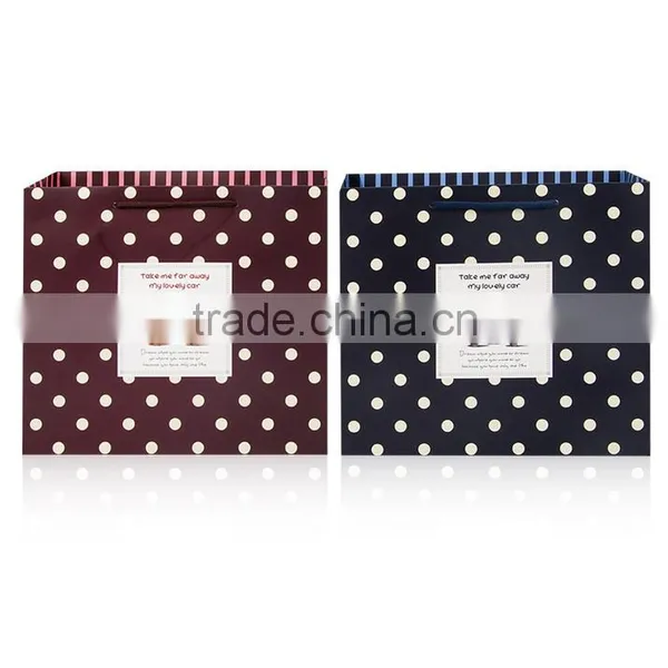 Cheap Price Top Quality Dot And Cat Printed Paper Bag Gift Wholesale