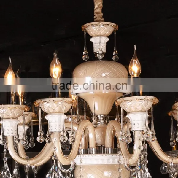 Modern Brown Candle Chandelier Lamp With 8 Light photo-4