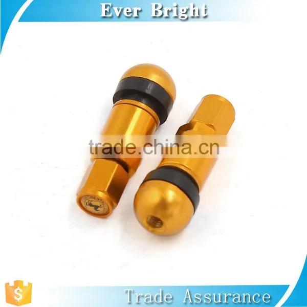 Auto Valve Vehicles Tubeless Plug in Wheel Valve Cap Gold Tone 4PCS photo-2