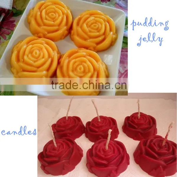 Unique Rose Shape Food Grade Silicone Soap Candle Chocolate Jelly Cake Mold photo-3