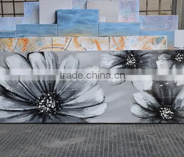 Canvas Semi Abstract Flower Oil Painting for Wall Decor photo-3