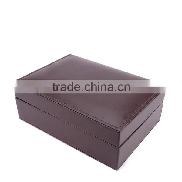 Chinese Factories Wholesale Custom High-grade PU Leather Watch Box, Deep Coffee Color Gift Box photo-2