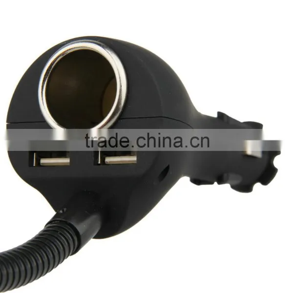 Universal Dual USB Ports Car Charger Phone Mount Holder With Cigarette Lighter Charger DC Port photo-4