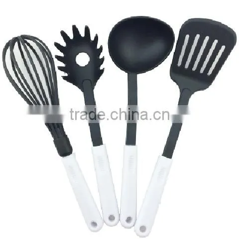 Cheap Price Professional 4 Piece Nylon Kitchen Utensil Set White+black Nylon Kitchen Ware Set Nylon Spoon NL21 photo-2