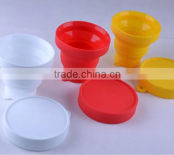 Elegant Reuseable Economical Flexible Convenient Portable Silicone Telescopic Cup With Lid