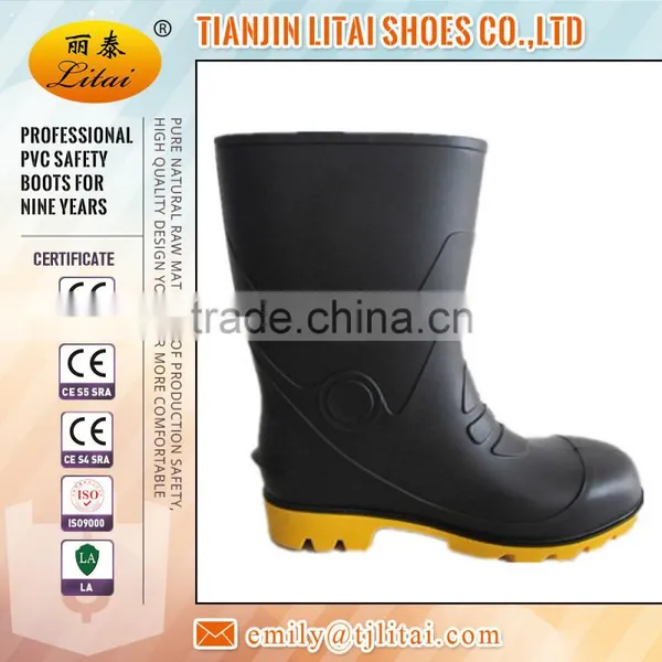 CE Certified Black PVC Safety Gumboots for Men S5 photo-2