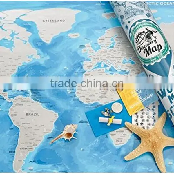 Detailed World Map With Scratch off Stickers Large Size and Tube Packaging AMA-08 photo-2