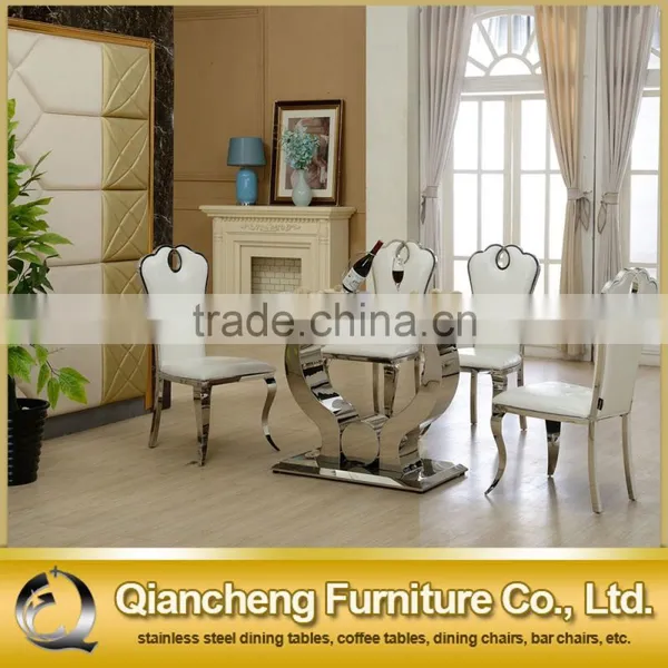 Hot Cake Marble Dining Table With Strong Stainless Steel Base photo-3