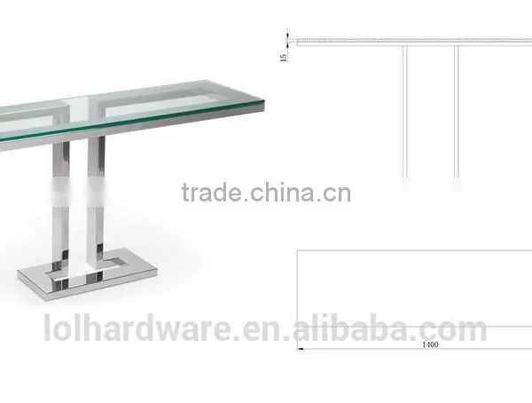 Factory Price Euro Style Stainless Steel Base Glass Console Table photo-4