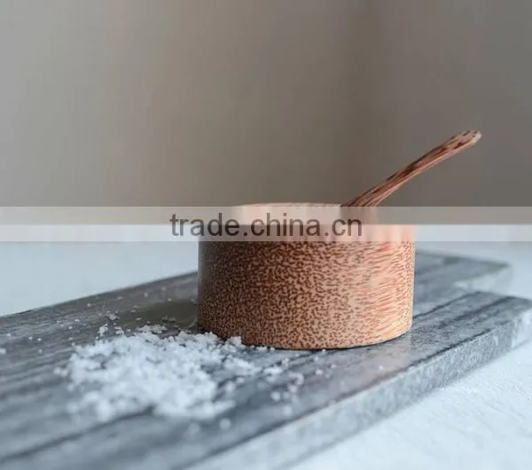 Natural Coconut Wood Salt Cellar/mini Coconut Spoon/ Condiment Set photo-4
