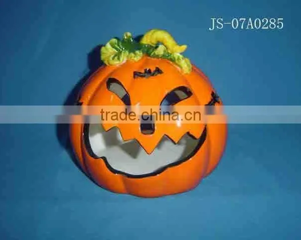 Ceramic Pumpkin Candle Holder/ Halloween Pumpkin