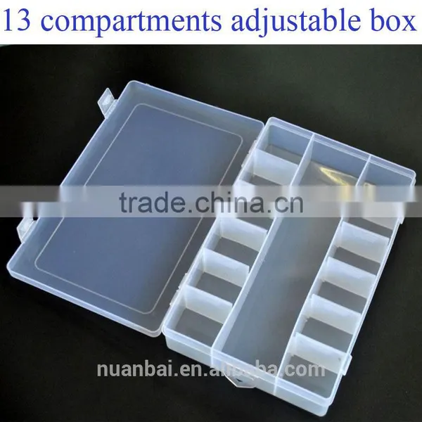 13 Compartments Clear Beads Loom Bands Kit Plastic Boxes Storage Organizer