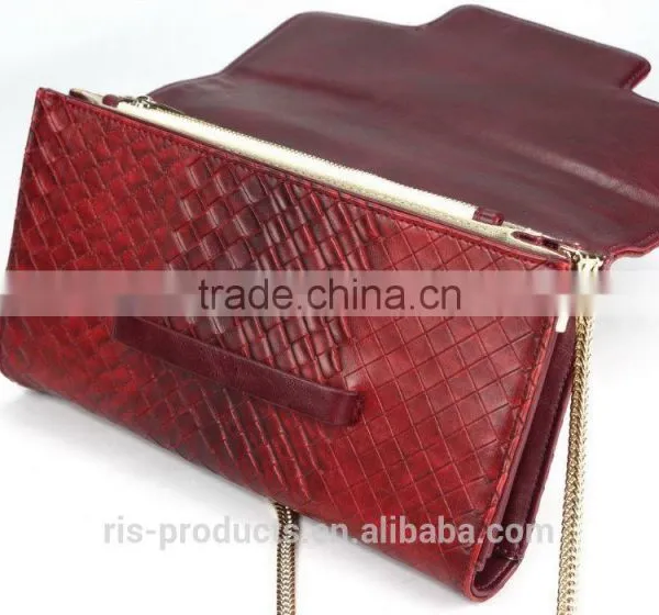 Ladies 2016 Fashion Knitting Fabric Envelope Clutch Bag