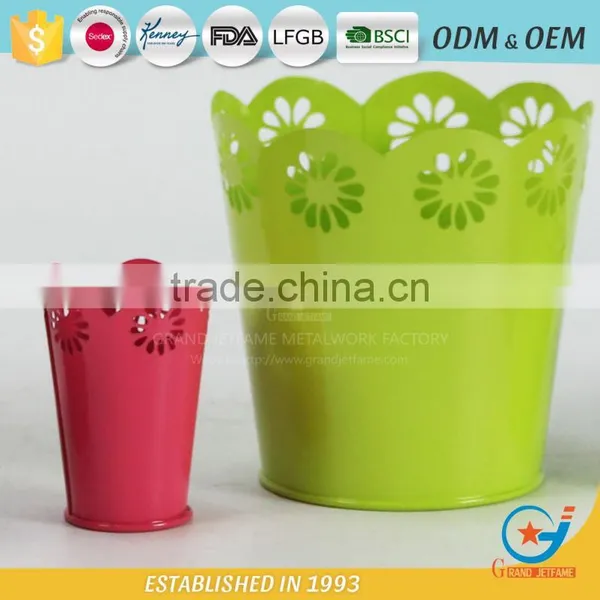 Garden Iron and Zinc Unique Powder Coated Outdoor Plant Coloured Flower Pots Colourful Pots for Plants photo-2