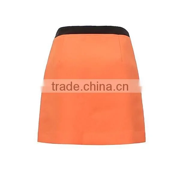 Latest Design Front Zipper Design A-line Office Uniform Skirts 2015 High Quality Ladies Short Skirt photo-3