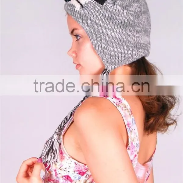 Fashion Unisex Slouch Crochet Cat Knitted Beanie Hat photo-2