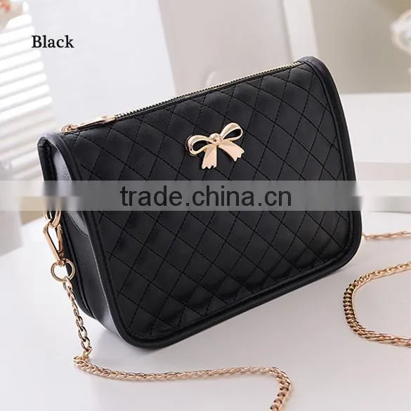 New Fashion Women Synthetic Leather Casual Bow Shoulder Bag Cross Bag Handbag photo-5