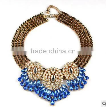 F20001N European Style Charm Necklace Water Drop Pattern Flower Necklace photo-2