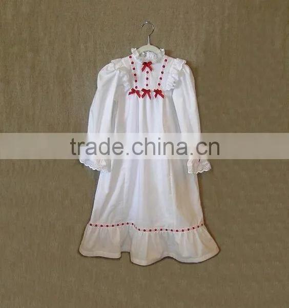 Girls Christmas Nightgrown Baby Kids White Elegant Dress photo-2