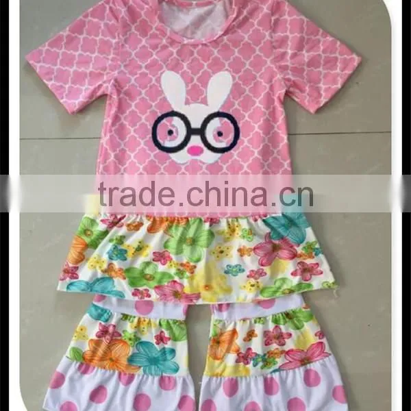 Hot Wholesale Baby Girl Boutique Clothing Girl Easter Spring Bunny Clothes Giggle Moon Remake Girl Kids Spring Clothes photo-3