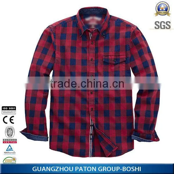Custom Men Flannel Plaid Black And Red Check Casual Shirt photo-6