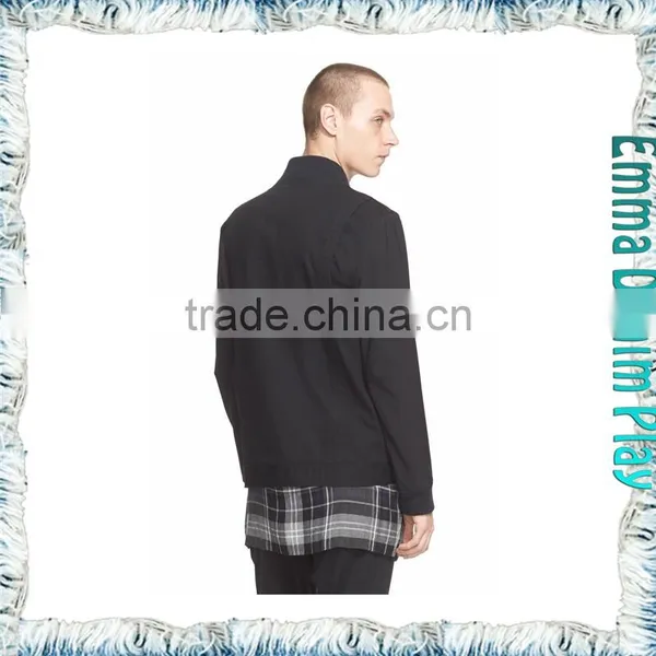 2016 Simple Design Stylish Style Men Regular Fit Black Denim Jacket Wholesale photo-2