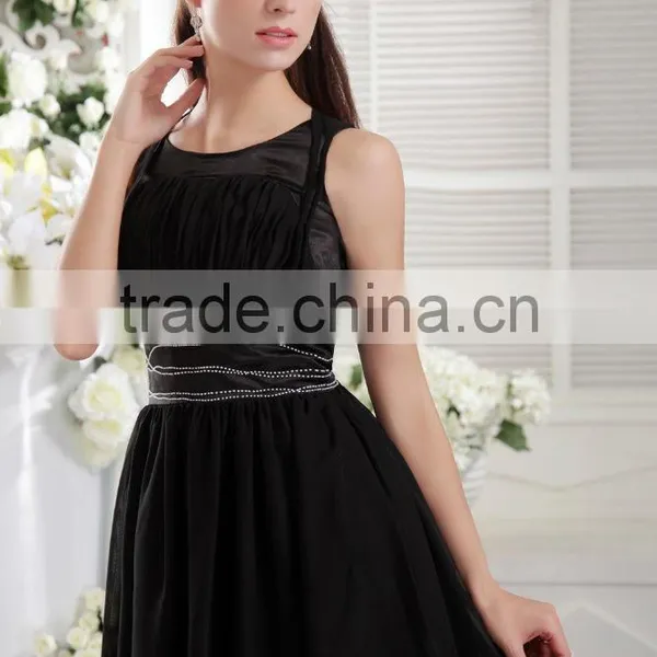 2017 New Fashion Elegant A-line Sexy Scalloped Satin With Sahses Formal Evening Dress Prom Dresses ED111 photo-4
