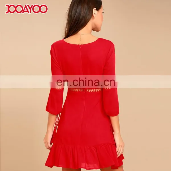 Hot Sale Three Quarter Sleeve Fit nd Flare Skater Dress Fancy Woman Dress photo-6