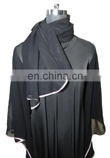 Plain Burqa 2017 / Latest Designer Dubai Abaya / Women Ethnic Wear Burkha / Plain Lycra Stretchable Burkha (dubai Abaya 2017) photo-2