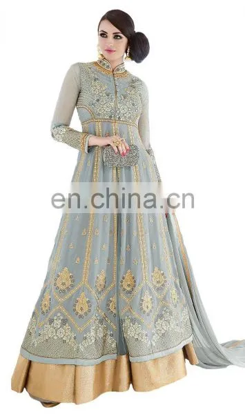 Wedding Engagement Wear Anarkali Suits Dress Material 2017 (Semi-Stitched) photo-2