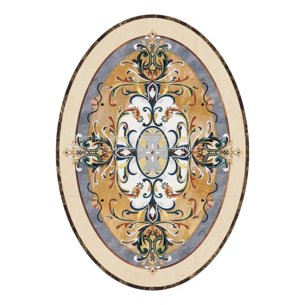 Manufacture Custom Made Hotel Lobby Flooring Design Natural Marble Waterjet Medallion Tiles photo-5