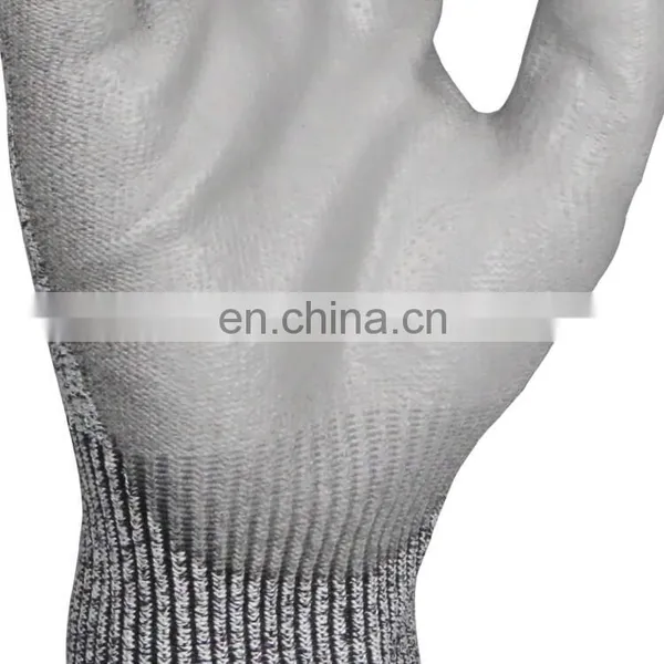 China Factory Anti Cut Level 5 PU Coated Cut Resistant Gloves photo-2