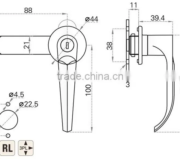 CE RoHS 2015 FEILEI A-2055-1industrial Electrical Cabinet L Handle Door Lock With Cheaper Price photo-6