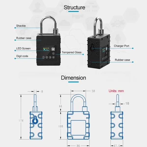G300P GPS Tracker Electronic Smart Lock photo-2