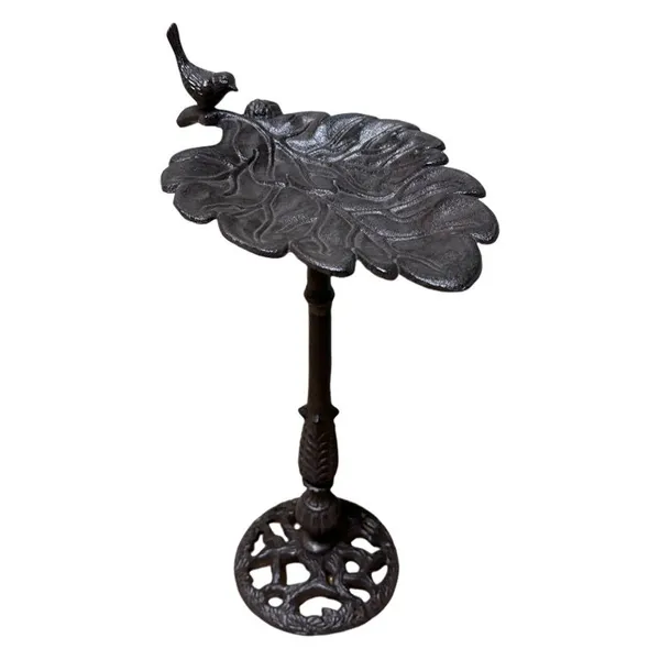Cast Iron Standing Rustic Parakeet Bird Bath Antique Modern Garden Bird Baths photo-3