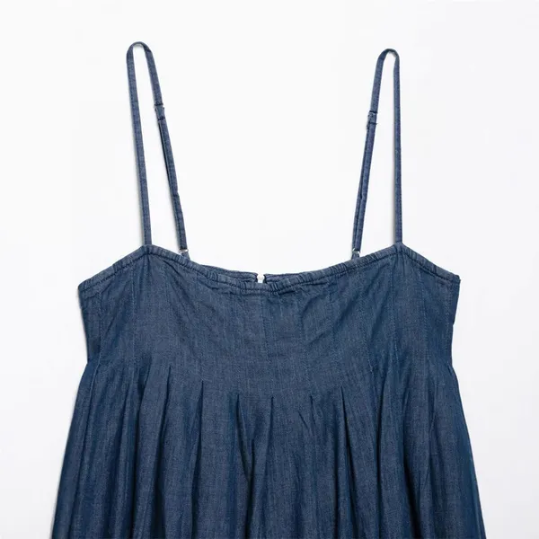 Spring New Women's Clothing European and American Style Fashionable Simple Denim Short Dress photo-2