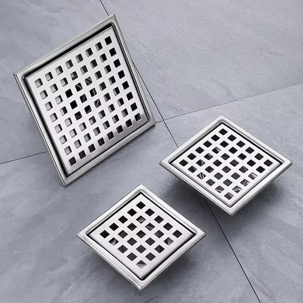 Modern Design Square 304 Stainless Steel Hidden Floor Drain Deep Water Seal With Cross-Border Access for Bathrooms and Toilets photo-2