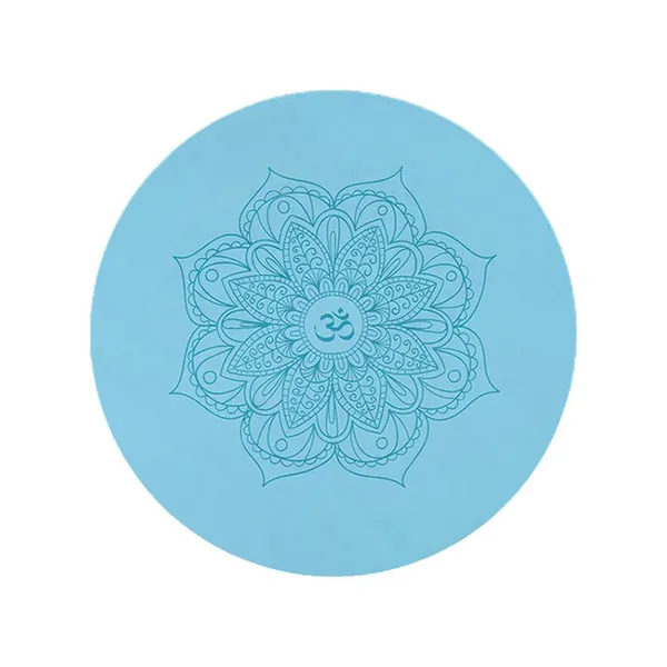 Premium PU and Natural Rubber Round Yoga Mat With Cushion Support photo-5