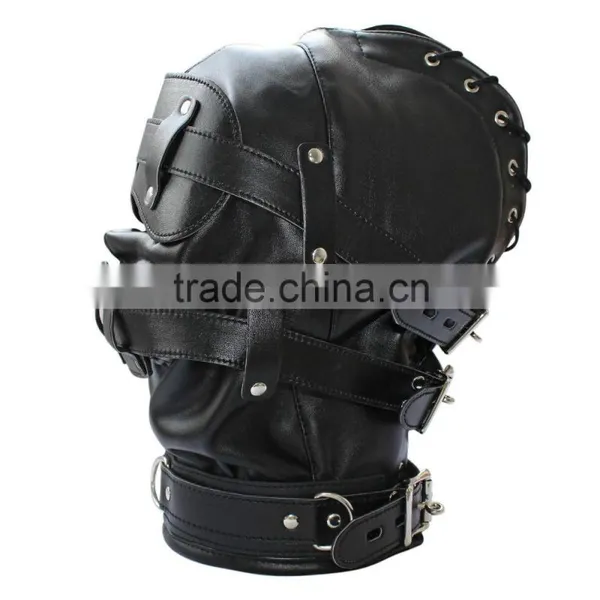 Heavy Duty Padded Locking Leather Hood photo-2