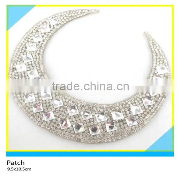Iron on Crystal Decals Hotfix Fishbone Design Rhinestone Patch 12x23.5cm photo-2