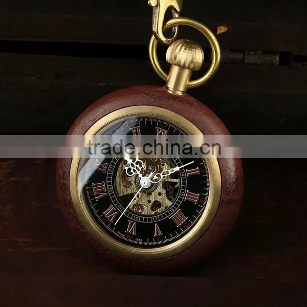 WP122 Golden Color Pocket Watch Antique Style Vintage Mechanical Movement Watches photo-4