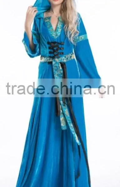 Walson 2016 Hot Red Hooded Gown Game Thrones Renaissance Medieval Queen Fancy Dress Costume photo-2