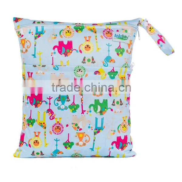 Cheap Wholesale One Zipper Diaper Bags Waterproof Small Pockets Wet Bags photo-3