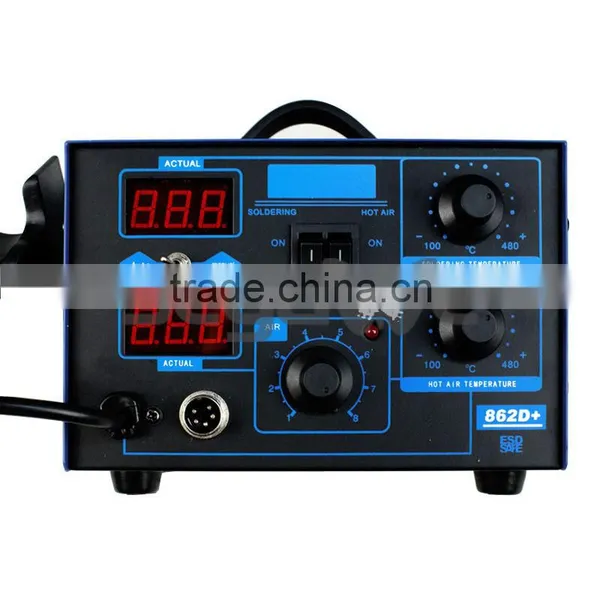 862D+ 2in1 SMD Soldering Iron Hot Air Rework Station Desoldering Repair 110V photo-3
