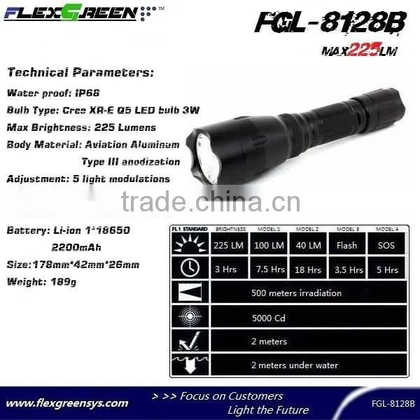Rechargeable Military LED Cree Q5 Torch photo-2